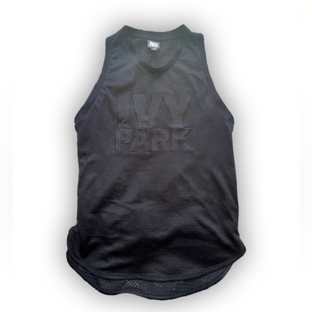 Ivy Park Black Mesh Sleeveless Jersey Tank Top - Size Small